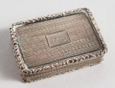 A WILLIAM IV ENGINE TURNED VINAIGRETTE. Birmingham 1834. Maker: IB.