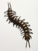 A SMALL JAPANESE BRONZE MODEL OF A CENTIPEDE. 6ins long.