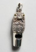 A CAST SILVER BIRD NOVELTY WHISTLE.