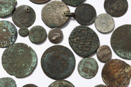 A BAG OF OLD GREEK COINS.