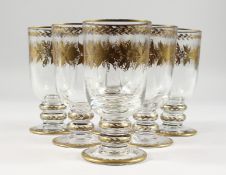 A SET OF SIX SIMILAR BACARAT GLASSES.