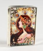 A SILVER ART NOUVEAU PILL BOX.