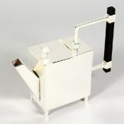 A CHRISTOPHER DRESSER DESIGN SQUARE TEAPOT.