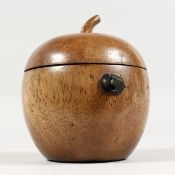 A GOOD APPLE SHAPED TEA CADDY.