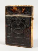 A GOOD TORTOISESHELL CALLING CARD CASE. 3.5ins x 2.5ins.
