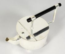 A CHRISTOPHER DRESSER DESIGN CIRCULAR TEAPOT.