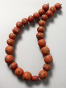 A VERY GOOD SET OF RED ROMAN BEADS.