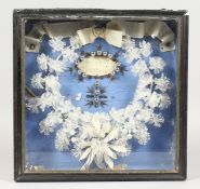 A 19TH CENTURY FRENCH FRAMED AND GLAZED MEMENTO.