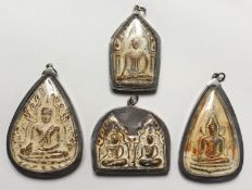 FOUR ASIAN ICON STYLE PENDANTS. Various Sizes.