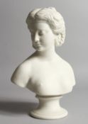 A 19TH CENTURY PARIAN FEMALE BUST. 9ins high.