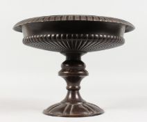 A GOOD GRAND TOUR CIRCULAR BRONZE COMPORT. 7.5ins high x 10ins diameter.
