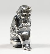 A SILVER GNOME VESTA CASE. 2.75ins high.