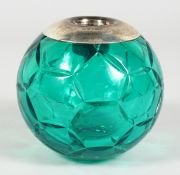 A LARGE SILVER MOUNTED MATCH HOLDER. 4ins.