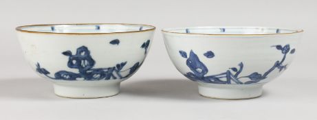 NANKING CARGO BOWLS, with blue and white decoration.