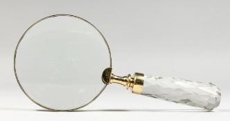 A MAGNIFYING GLASS.