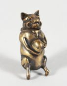 A BRASS PIG VESTA.