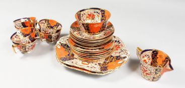 A GOOD STEVENS & HANCOCK DERBY JAPAN PATTERN TEA SET, comprising pair of plates, six side plates,