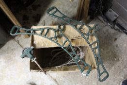 A clothes drying rack.