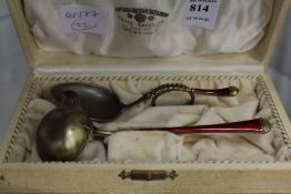 David Anderson, Norway, two silver and enamel spoons, boxed.