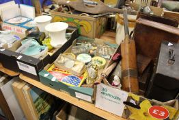 A large quantity of miscellaneous collectables to include cricket bat, china, ships in bottles etc.