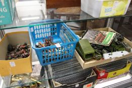 A quantity of cast metal farmyard animals, hunting figures, military toys etc. etc.