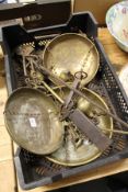Old weighing scales and weights.