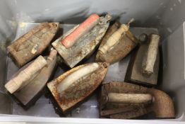 A group of early boxed irons.