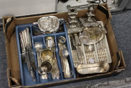 Various plated wares to include cutlery.