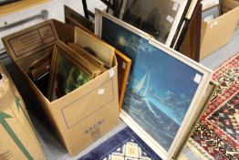 A quantity of paintings and prints.