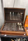 A part cased canteen of cutlery.
