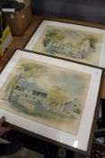 South African scenes, colour prints, a pair.