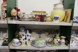 Two shelves of decorative china etc.