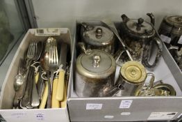 Various plated items to include flatware.