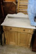 A Victorian marble top pine washstand.