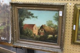 Thatched Cottage oil on board.