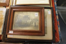 A pair of early photographs depicting railway workers, together with another photograph.