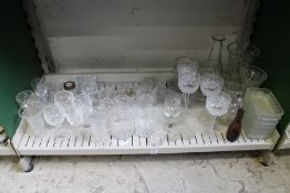 A quantity of cut glassware.