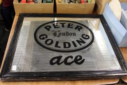 A double-sided advertising mirror.