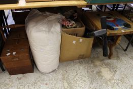 A sewing box, a child's table and other items.