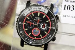 A gent's chronograph style wristwatch (no strap).