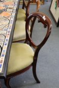 Ten various Victorian mahogany framed dining chairs.