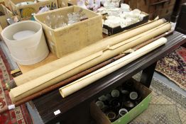 An amusing dry cleaning colour poster and a large map.