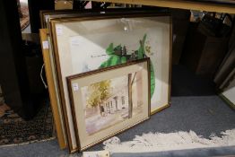 A small group of modern paintings and prints.