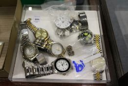 A quantity of gent's wristwatches etc.