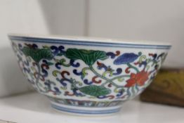 A Chinese Doucai decorated porcelain bowl.
