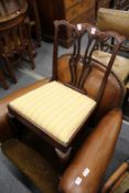 A small Chippendale style mahogany single dining chair.