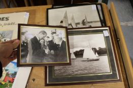 Beken of Cowes, three framed photographic sailing prints, together with a photograph of Prince