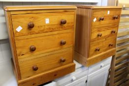 A pair of pine bedside chests.