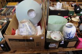 Decorative lampshades, textiles, china etc.