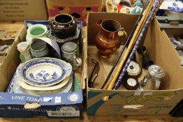 Miscellaneous collectables to include china, metal ware, walking sticks etc.